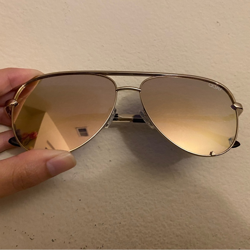 SOLD Quay High Key Mini Gold Aviator Sunglasses